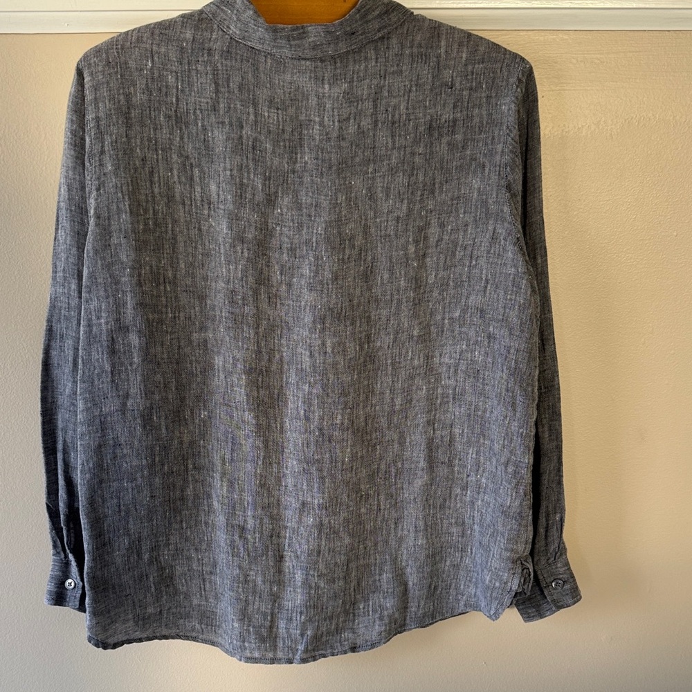 J. Jill Love Linen Slate Gray Linen Button-Down Shirt - Picture 5 of 5